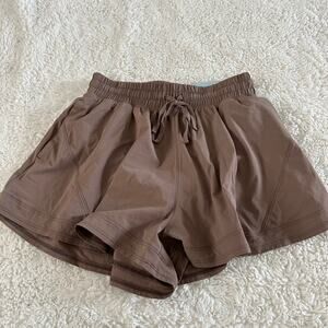 FLX Brown Nylon Womens Elastic Waist Shorts XS Casual Summer Gorpcore Resort